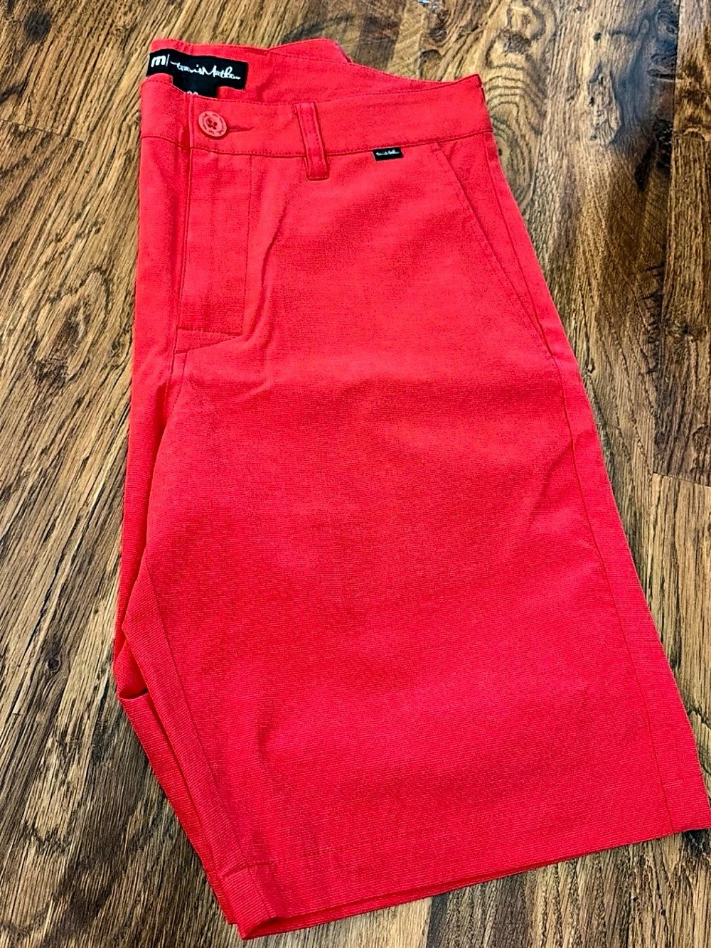 TravisMathew Travel Year Short Flat Front Red Waist 30